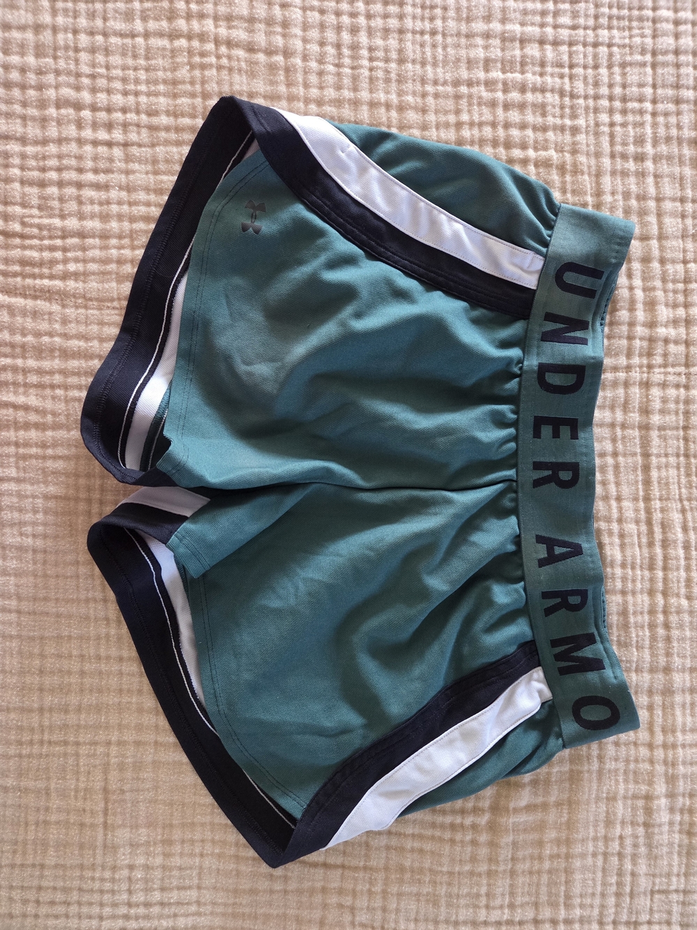 Under Armour Teal and Black Women's Athletic Shorts- Medium